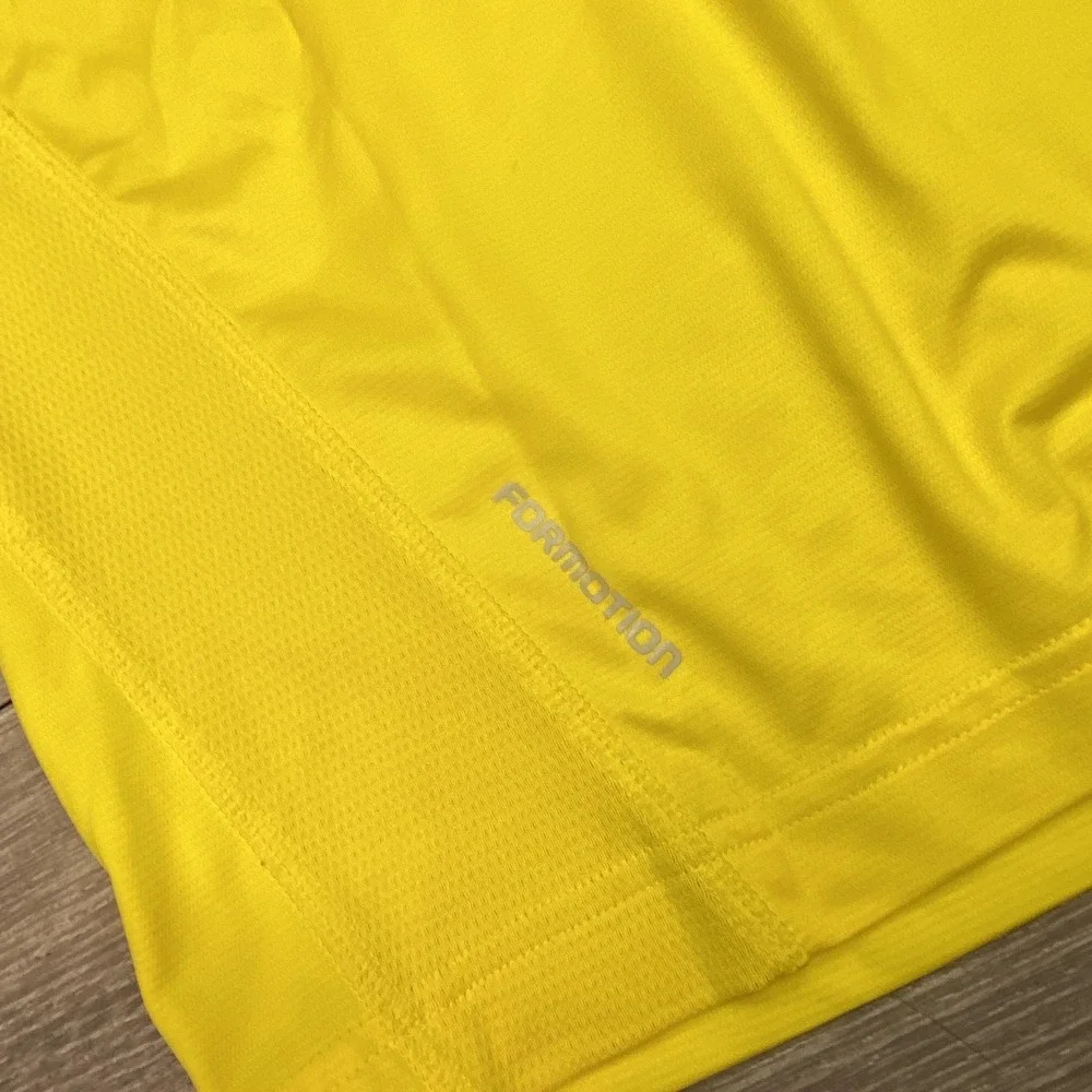 Adidas Shirt Mens Large Yellow Adizero ClimaCool Formotion Short Sleeve‎ Running